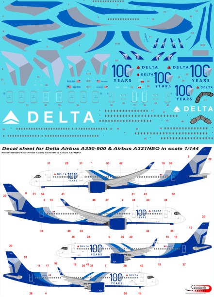 Delta Aitlines " 100 years " Airbus A350-900 & Airbus A321neo
