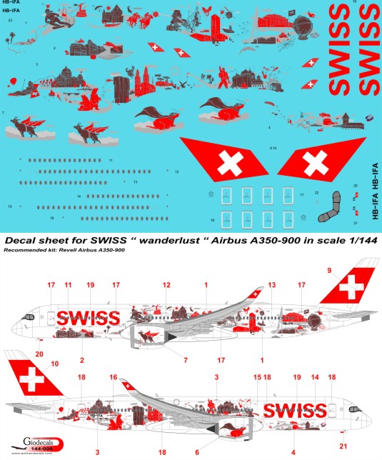 SWISS " wanderlust " Airbus A350-900 in scale 1/144