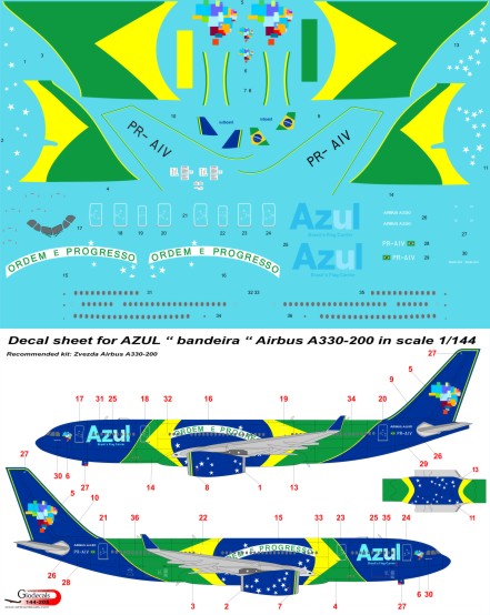 Azul " bandeira " Airbus A330-200