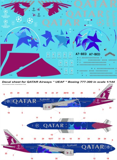  Qatar Airways " UEAF " Boeing 777-300 