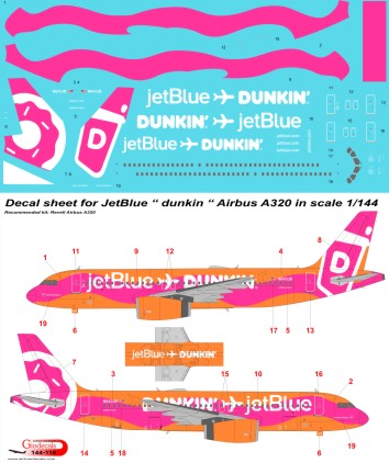JetBlue " dunkin " Airbus A320
