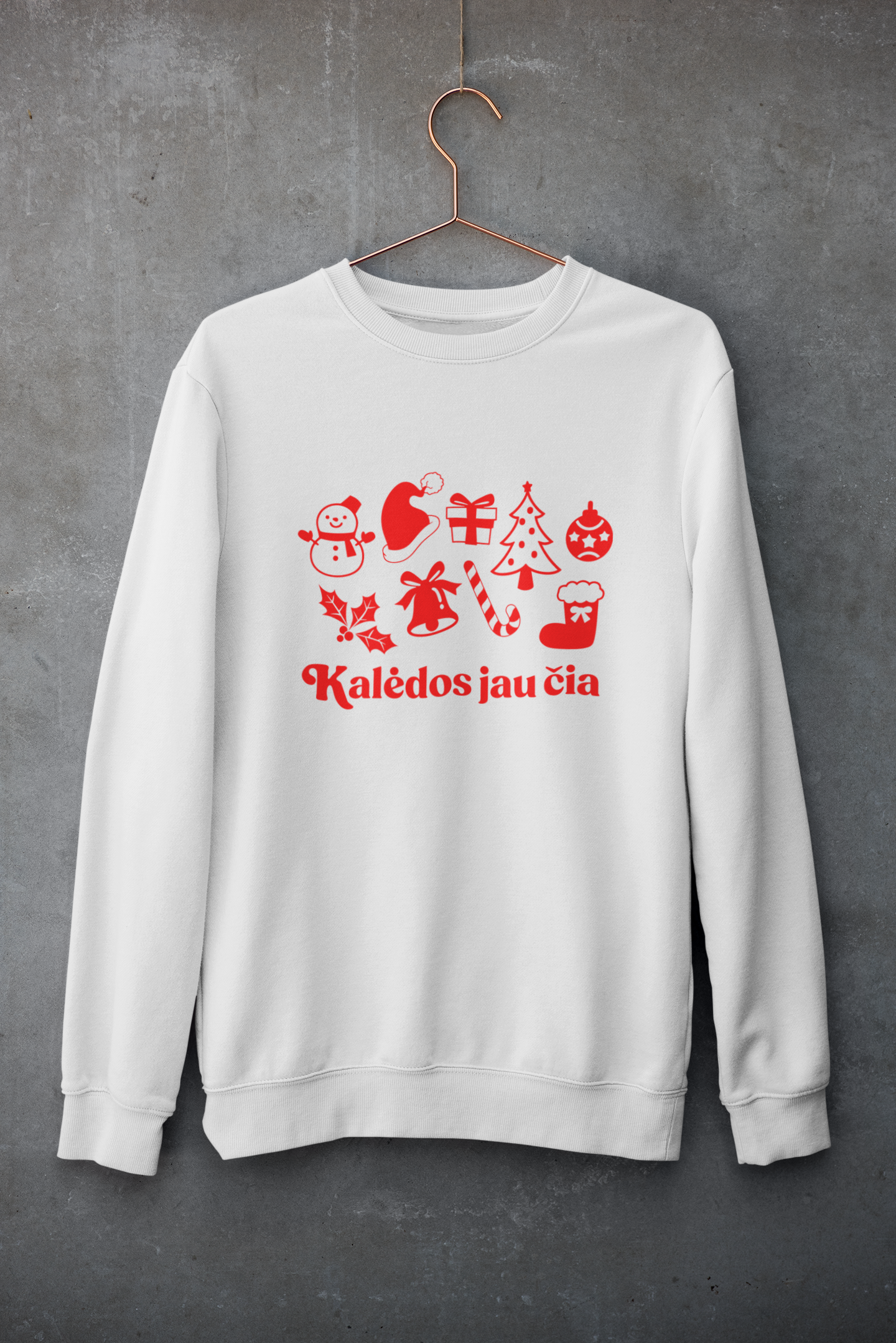 Unisex kalėdiniai džemperiai Kalėdos jau čia