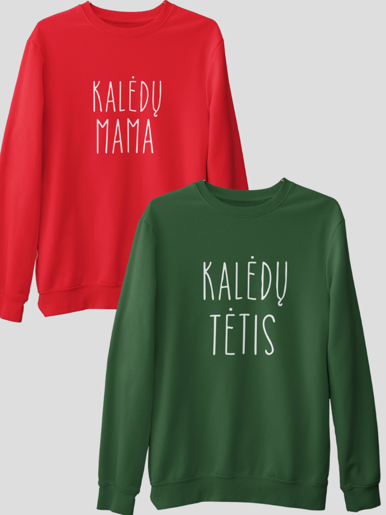 1+1 Kalėdiniai džemperiai "Kalėdų Mama ir Kalėdų Tėtis"