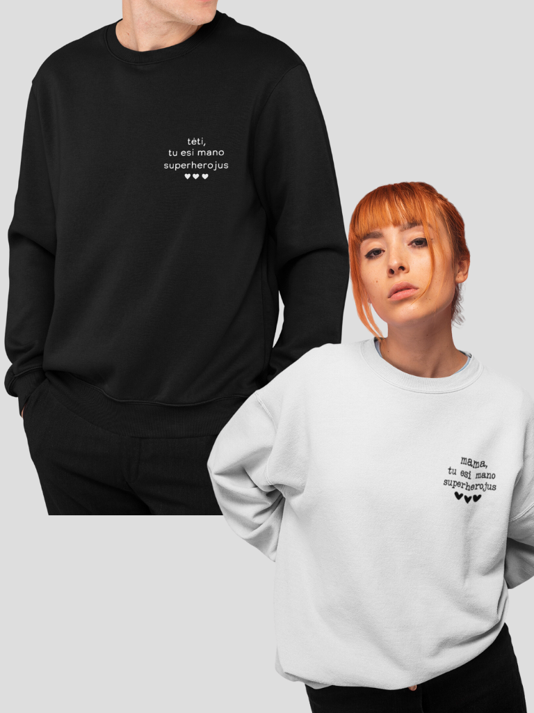 1+1 Unisex džemperiai "Tu esi mano superherojus"