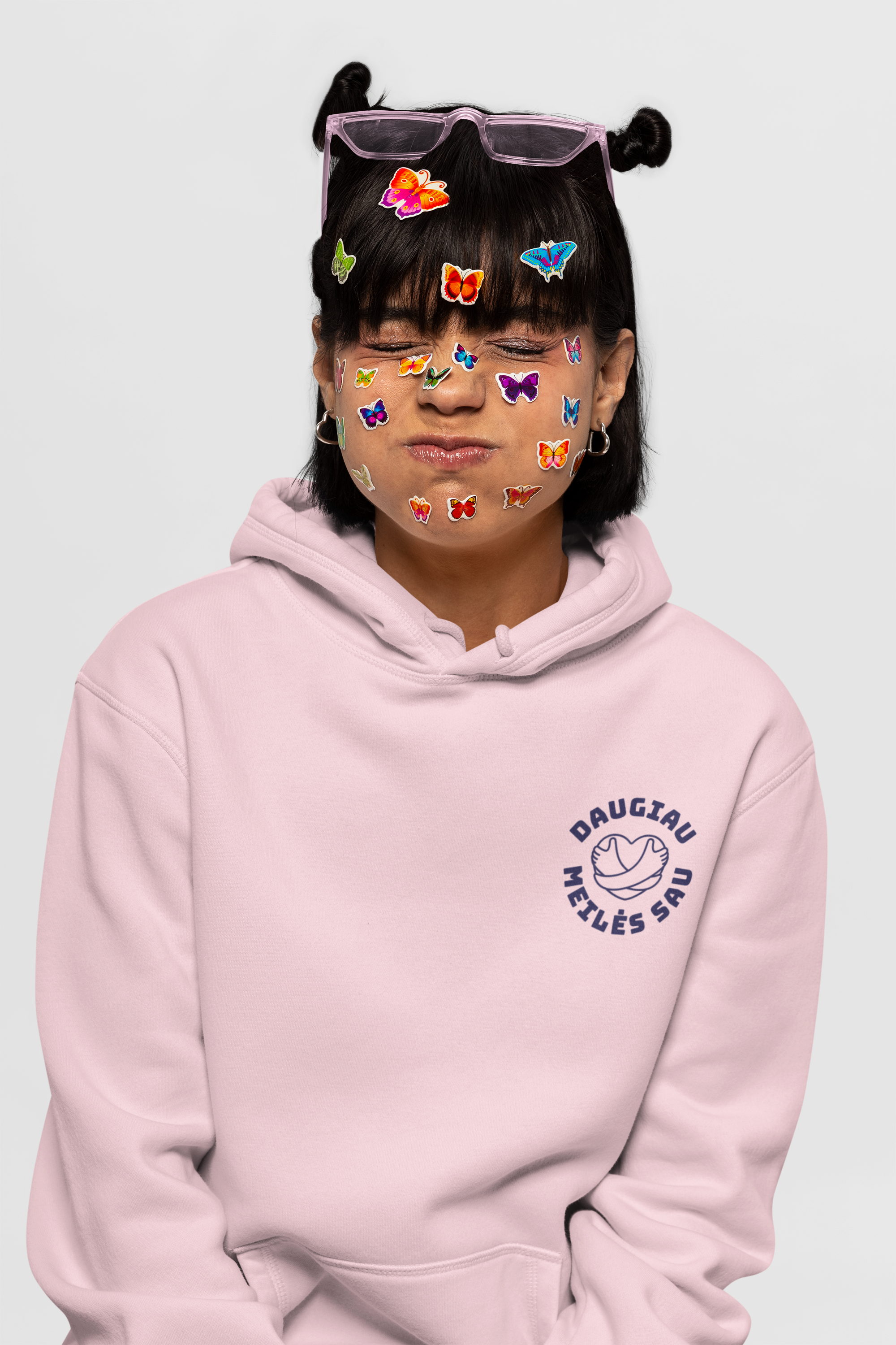 Džemperis "Daugiau meilės sau" (su gobtuvu)