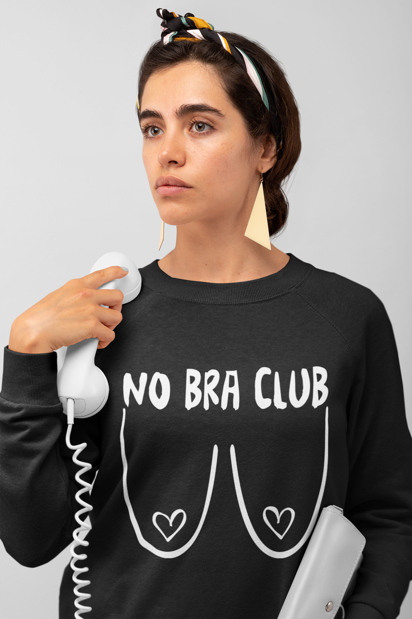 Džemperis "No bra club širdelės"