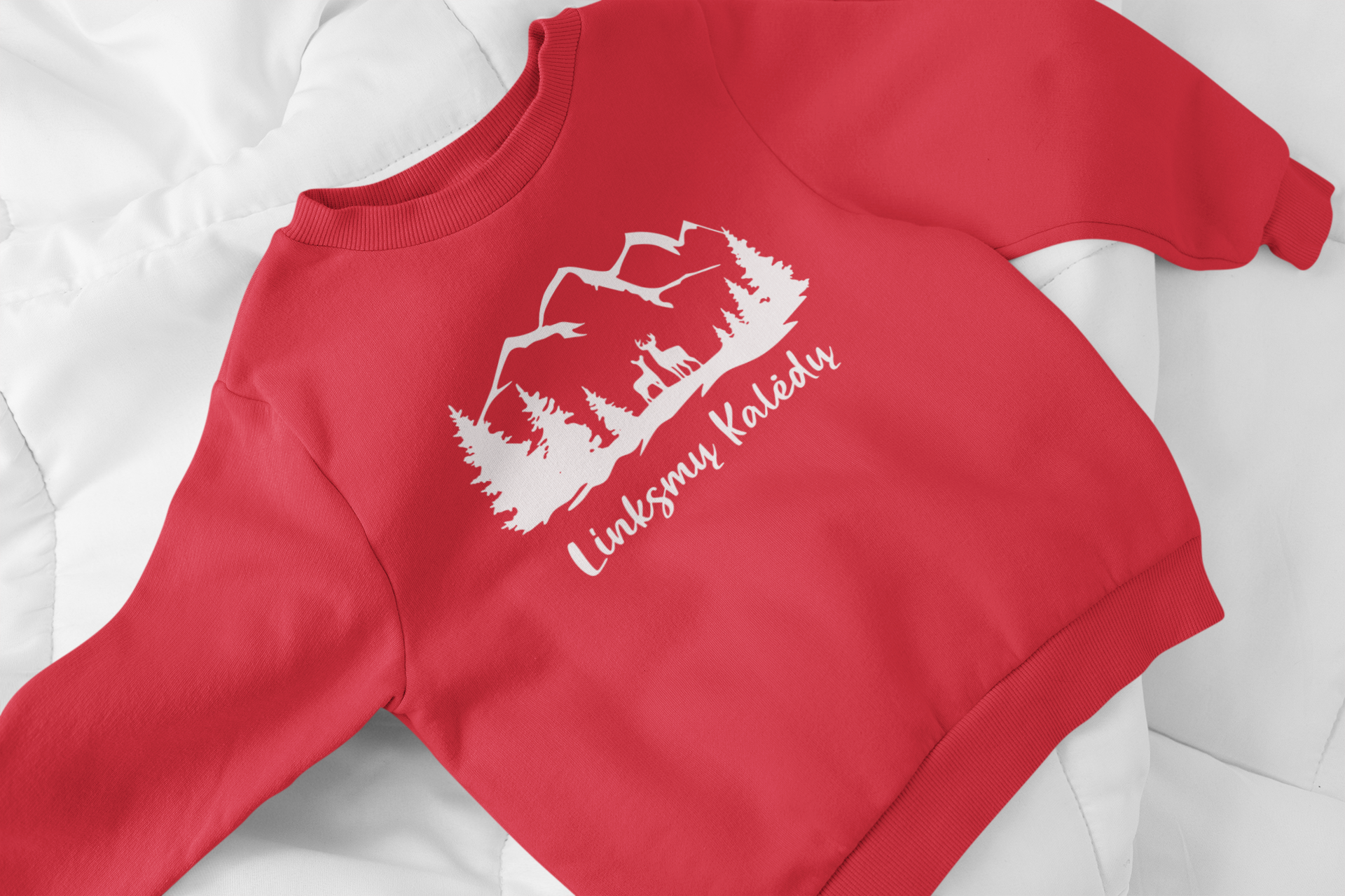 Kalėdinis vaikiškas džemperis Miško peizažas