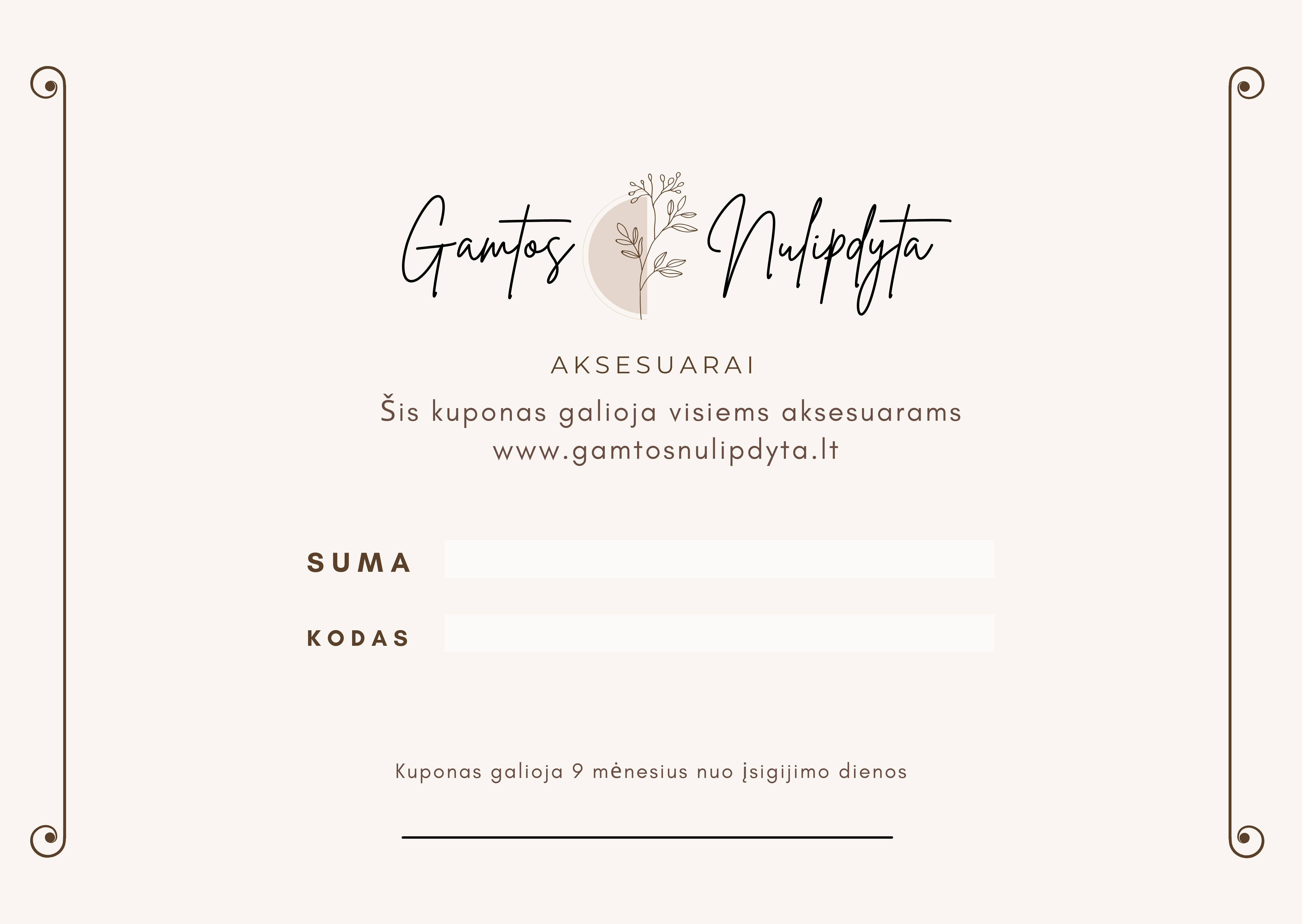 DOVANŲ KUPONAS 