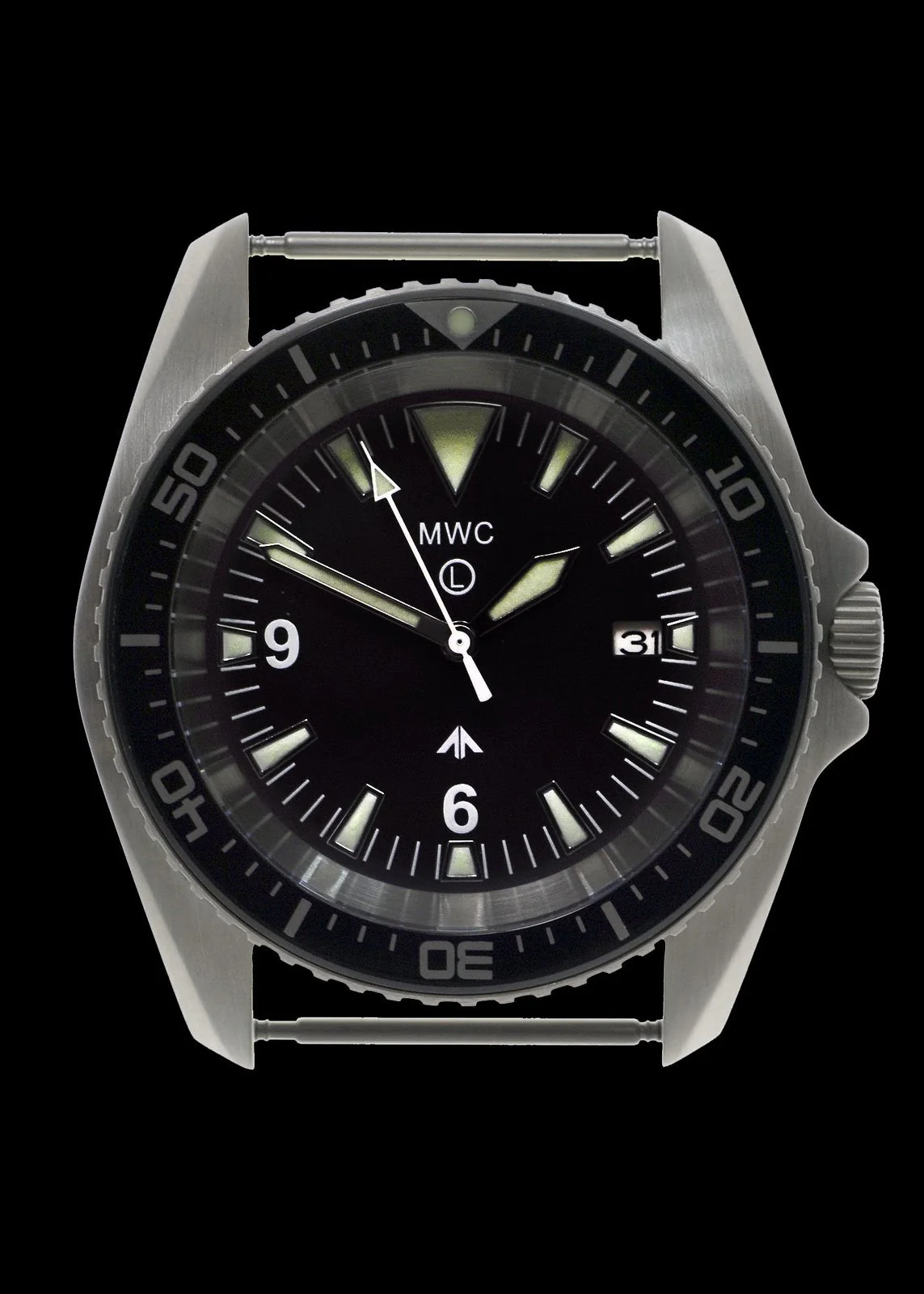 MWC Heavy Duty 300m Military Divers Watch in Stainless Steel Case (Quartz) with Sapphire Crystal and Ceramic Bezel XLD/QZ/12/SS