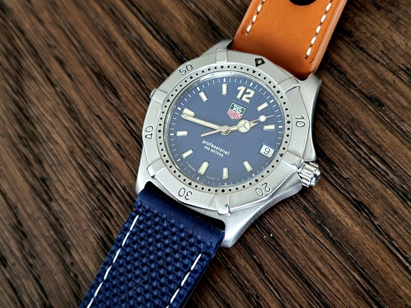 TAG HEUER 2000 MENS WATCH BLUE DIAL FULLSIZE VERY GOOD CONDITION Serviced
