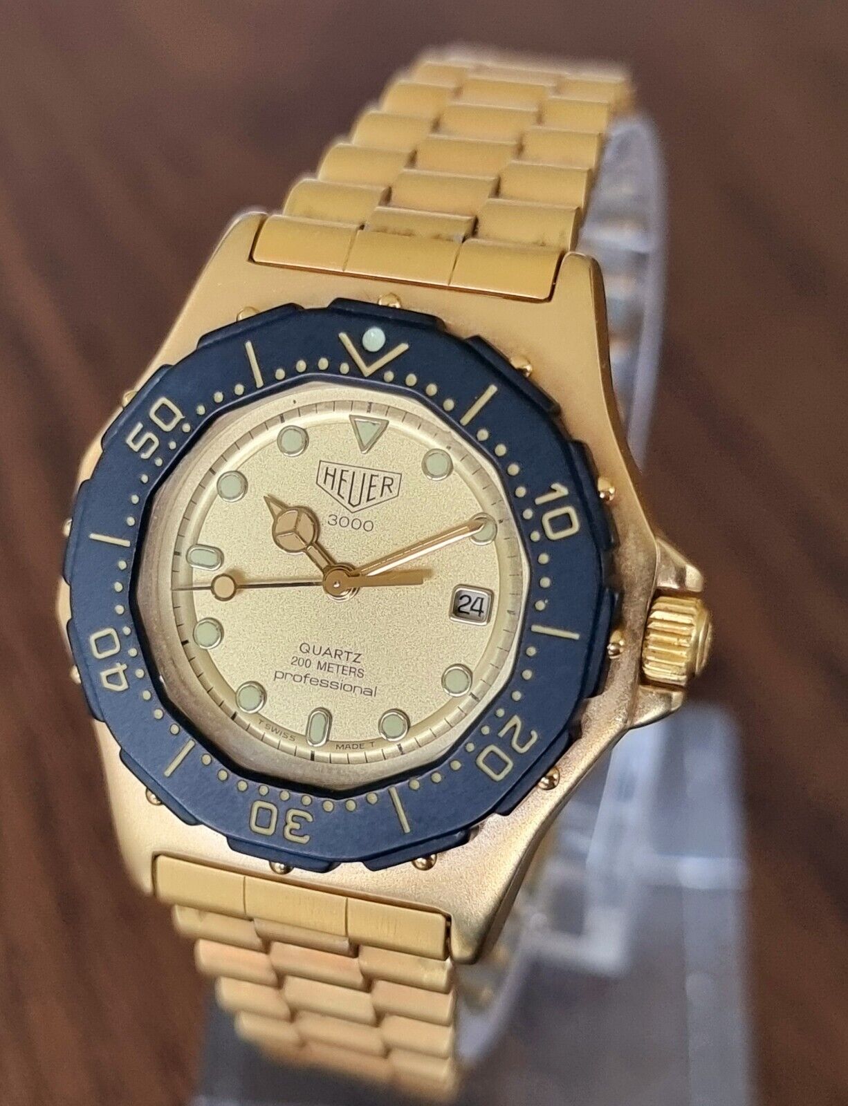 HEUER 3000 LADY WATCH IN MINT CONDITION VERY RARE FULLY GOLD PLTD PRE TAG HEUER