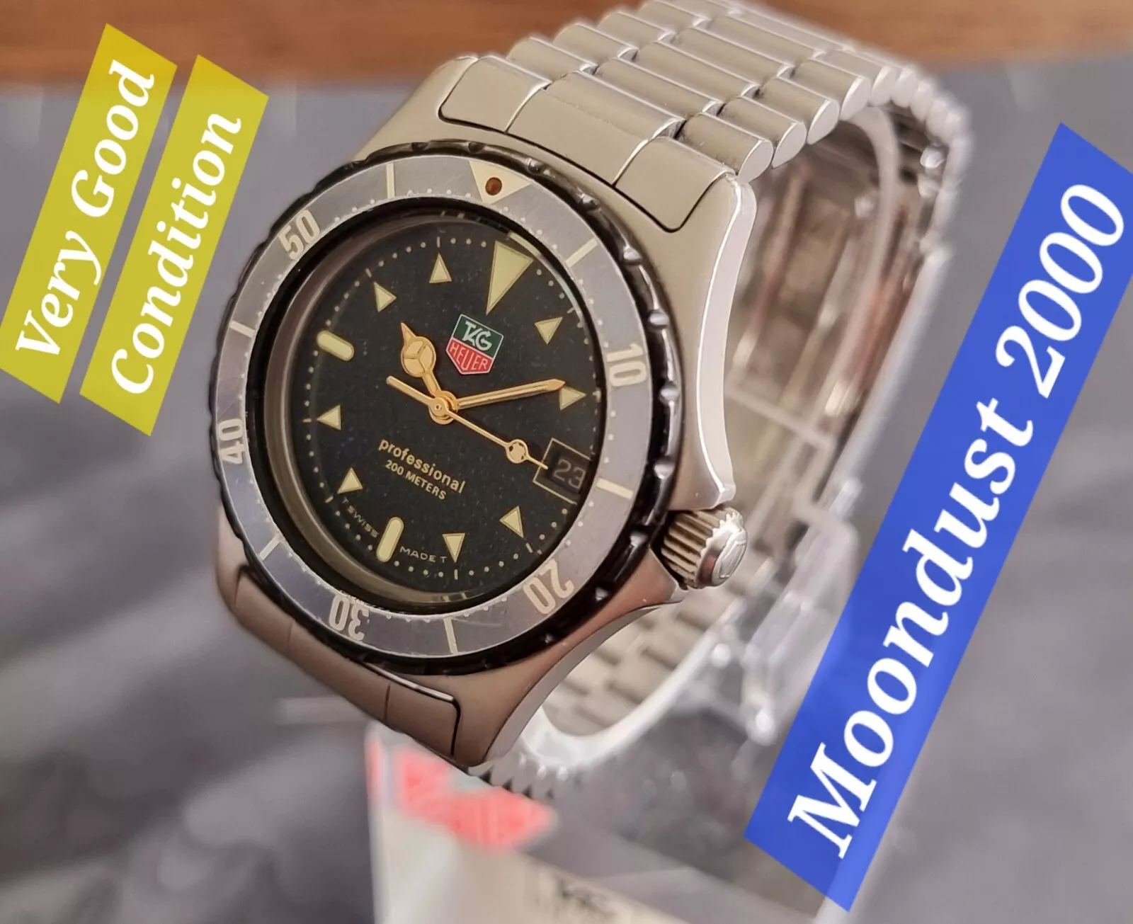 Tag Heuer 2000 Moondust Watch 972.613 Quartz Mid Size In Very Good Condition