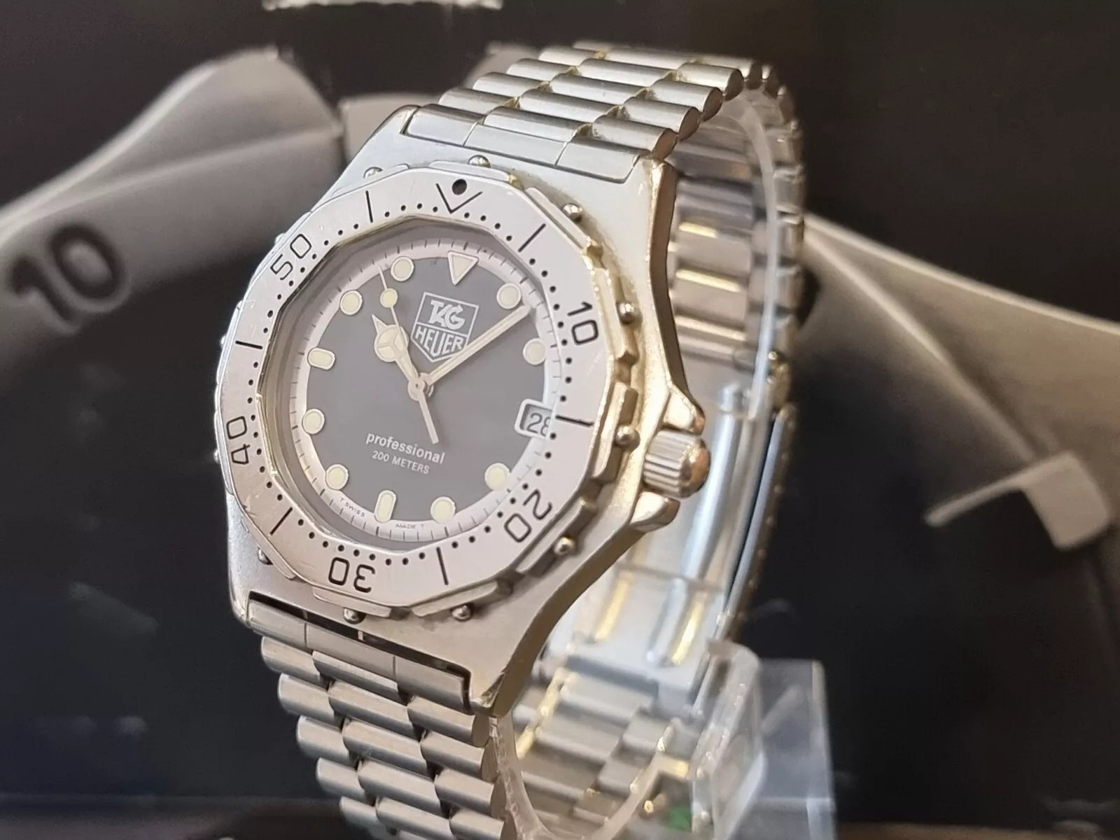 tag heuer 3000 Rare Full Size 932.206 Steel VGC SERVICED HEUER BRACELET +Manual