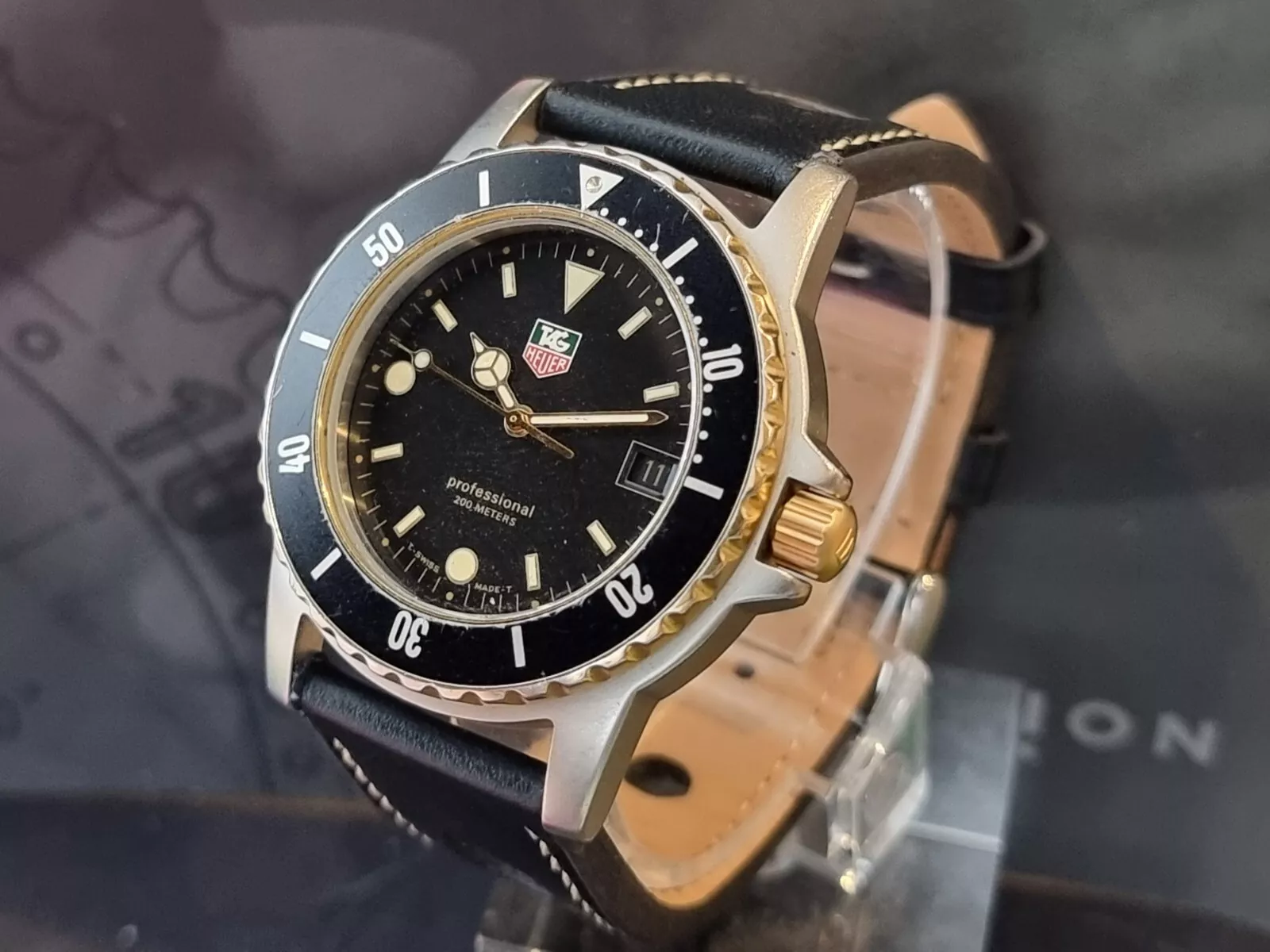 Tag Heuer 1500 Full Size Near Mint Condition Rare Black Dial FULLY SERVICED 1 Yr