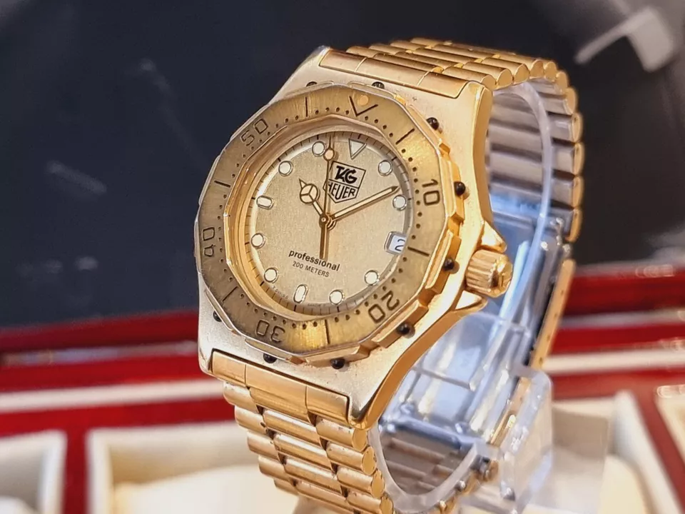 TAG HEUER Mid Size 3000 934.413 RARE 18K fully Gold Plated IN VERY GOOD CONDITI