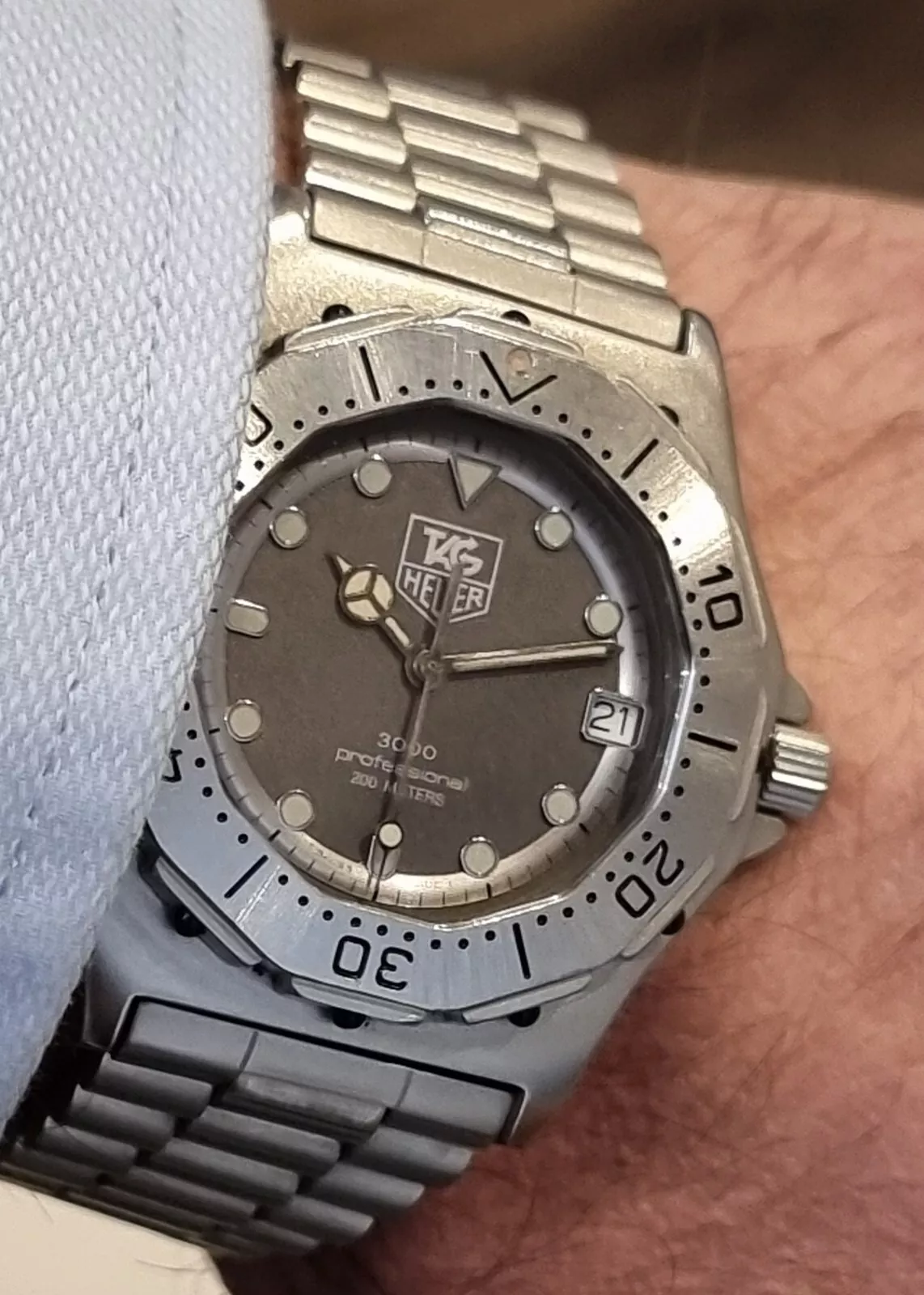 Tag heuer 3000 Very Rare Full Size 932.206 Steel VERY GOOD CONDITION