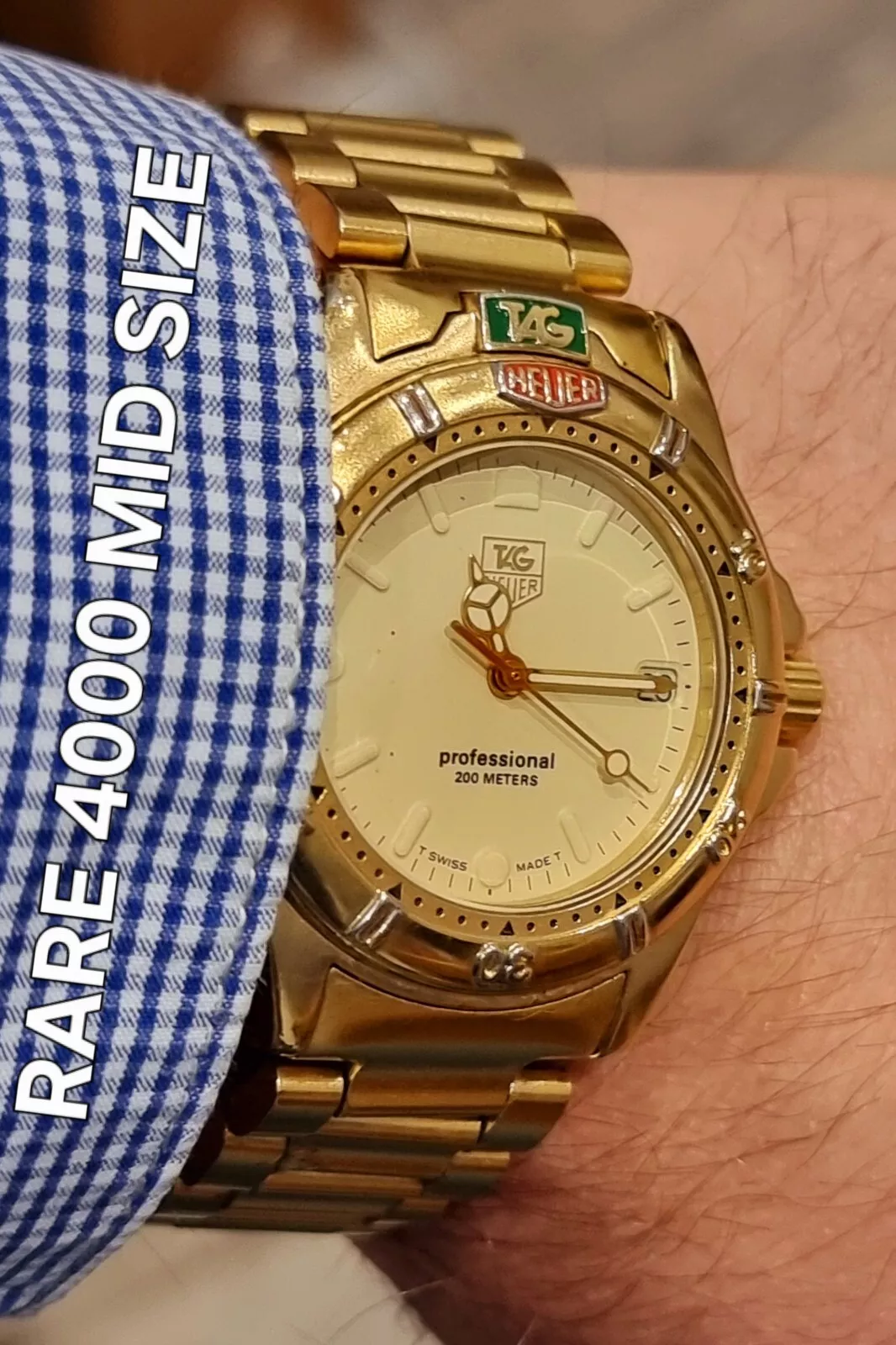 Tag Heuer 4000 Mid Size RARE FULLY GOLD PLATED IN VERY GOOD CONDITION read ad