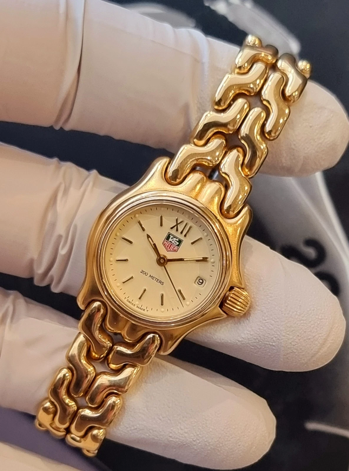 Tag Heuer Lady Sel Mini Fully 18k Gold Plated Rare MINT CONDITION