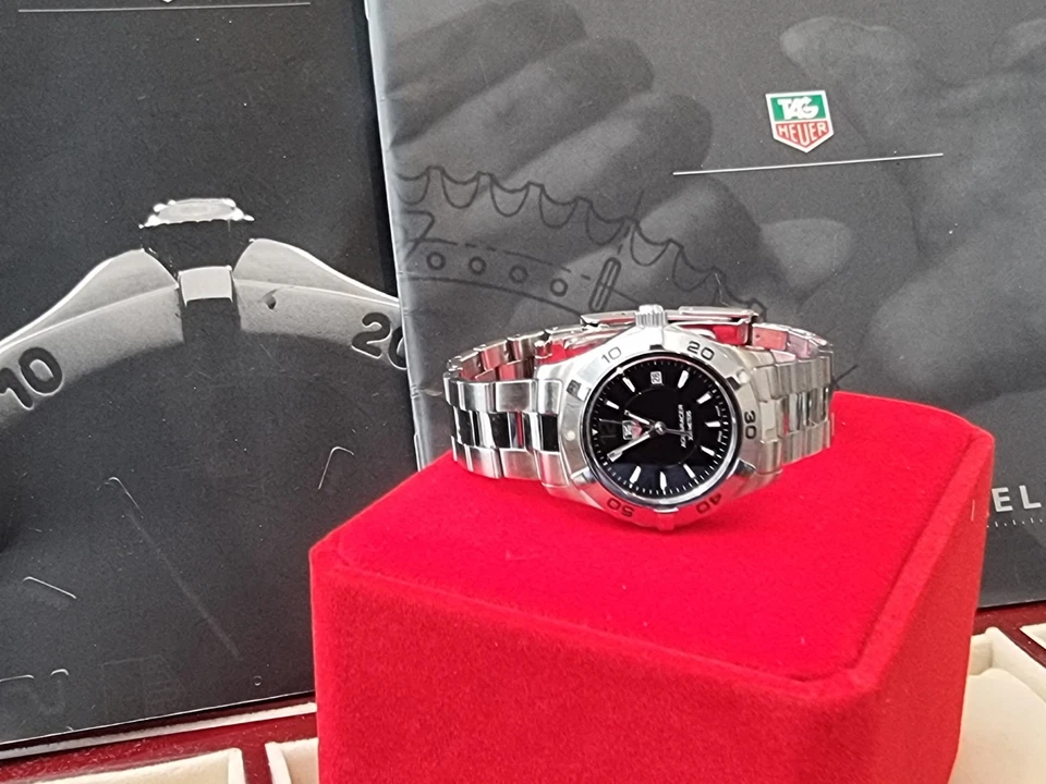 TAG HEUER LADY AQUARACER QUARTZ WAF1410 Very Good Condition Black Dial