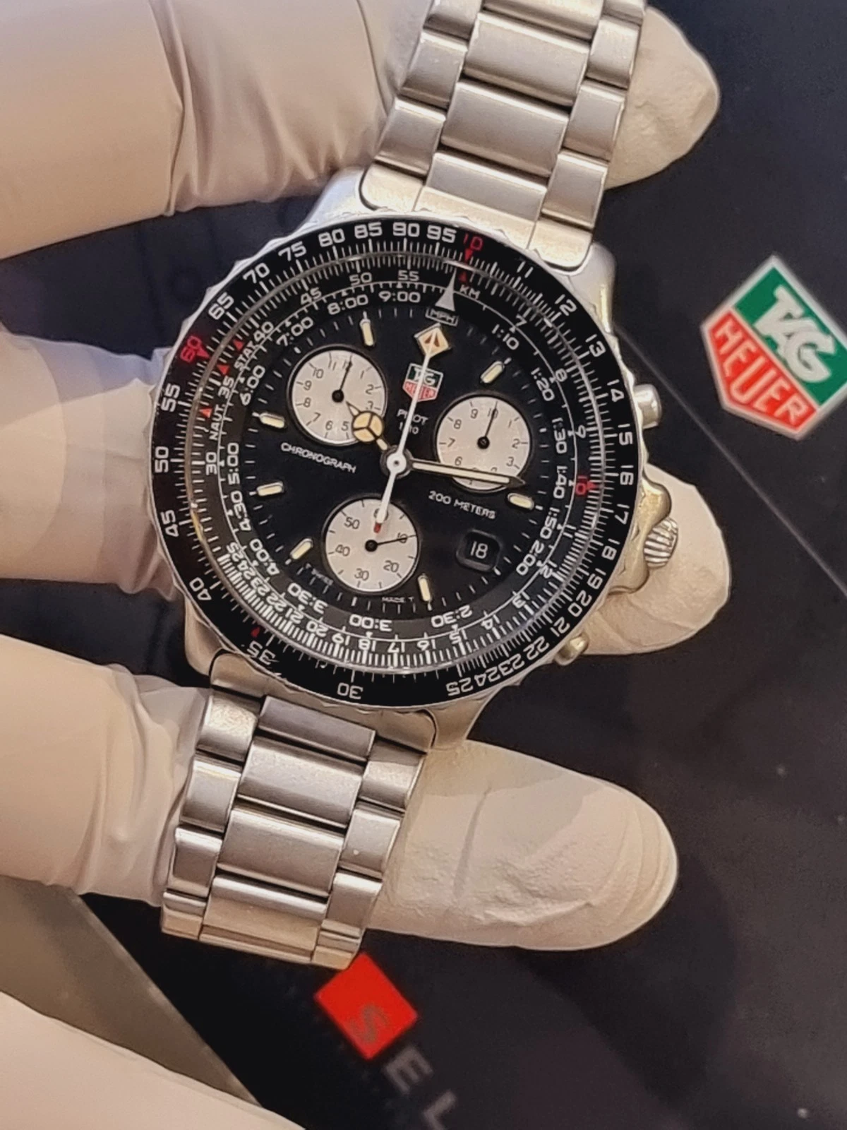 4 Tag heuer watches TAG HEUER PILOT CHRONO 530.306 / ag Heuer 1000 Large 980.021 / Tag Heuer 2000 Chronograph   /TAG Heuer 1000 Mens 980.020 Orig Strap