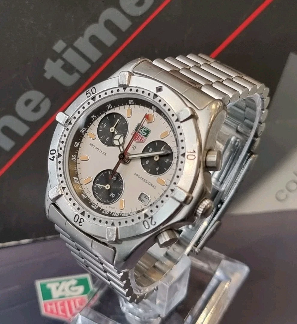 4 Tag heuer watches TAG HEUER PILOT CHRONO 530.306 / ag Heuer 1000 Large 980.021 / Tag Heuer 2000 Chronograph   /TAG Heuer 1000 Mens 980.020 Orig Strap