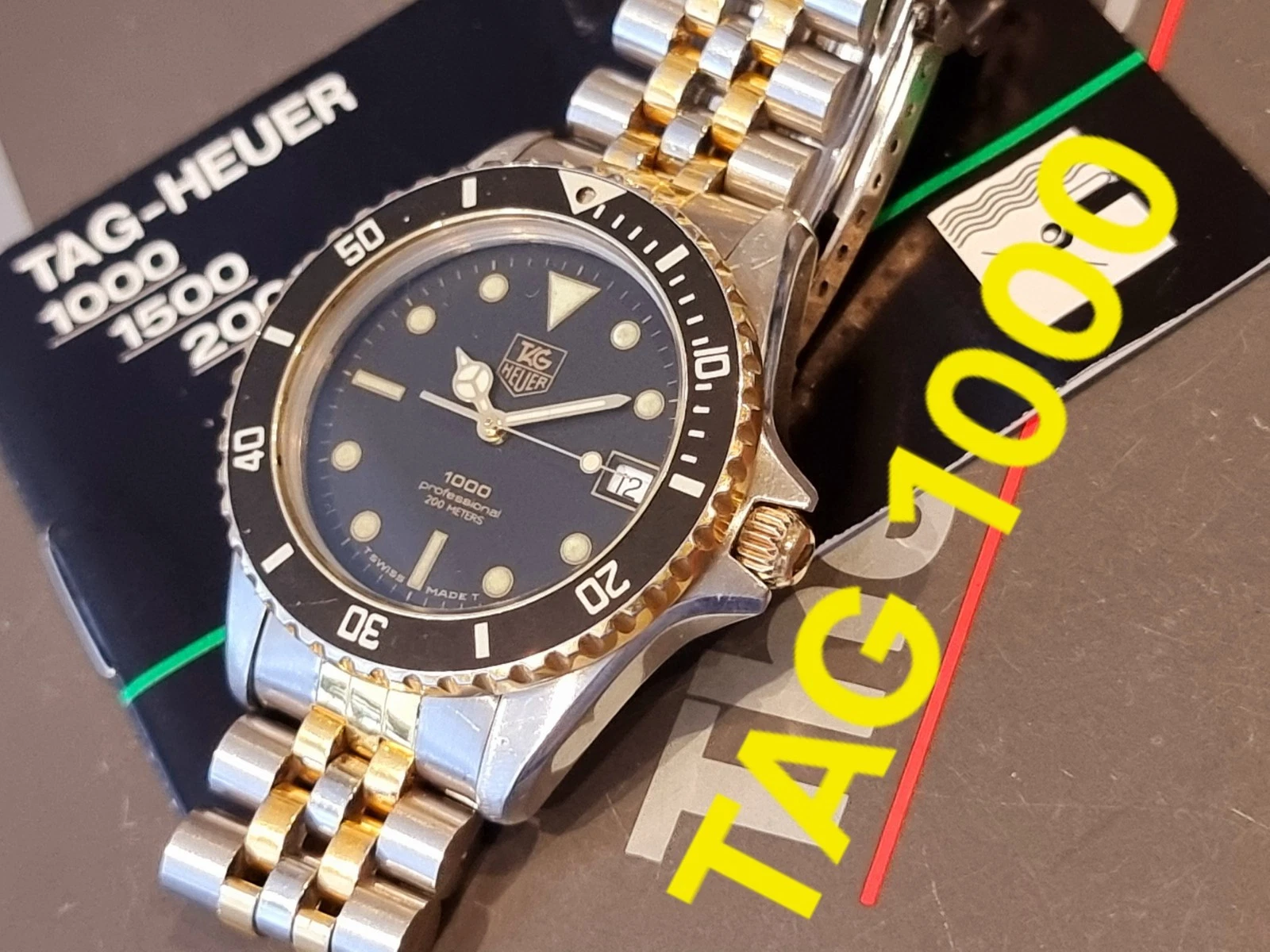 4 Tag heuer watches TAG HEUER PILOT CHRONO 530.306 / ag Heuer 1000 Large 980.021 / Tag Heuer 2000 Chronograph   /TAG Heuer 1000 Mens 980.020 Orig Strap