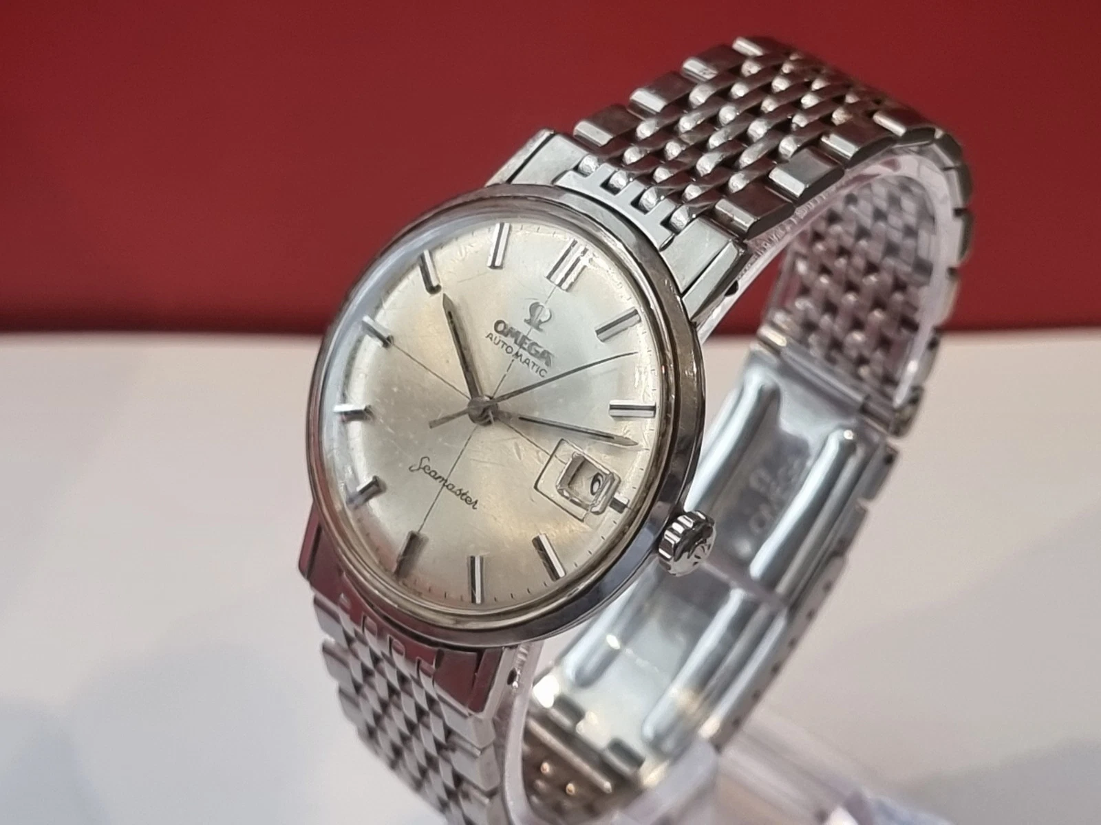 Omega Seamaster Vintage Auto Works Well Original 8270 Beads Of Rice Bracelet