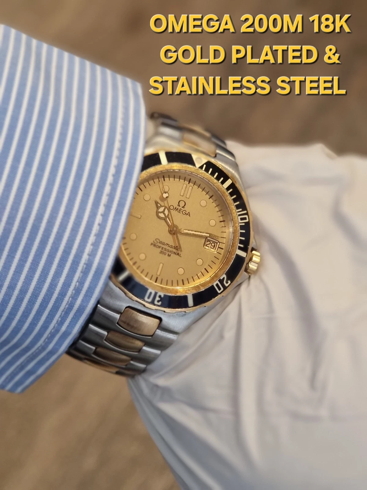 OMEGA Seamaster Pre Bond Watch 396.1042 Professional Diver 200m Gold 18k Plated