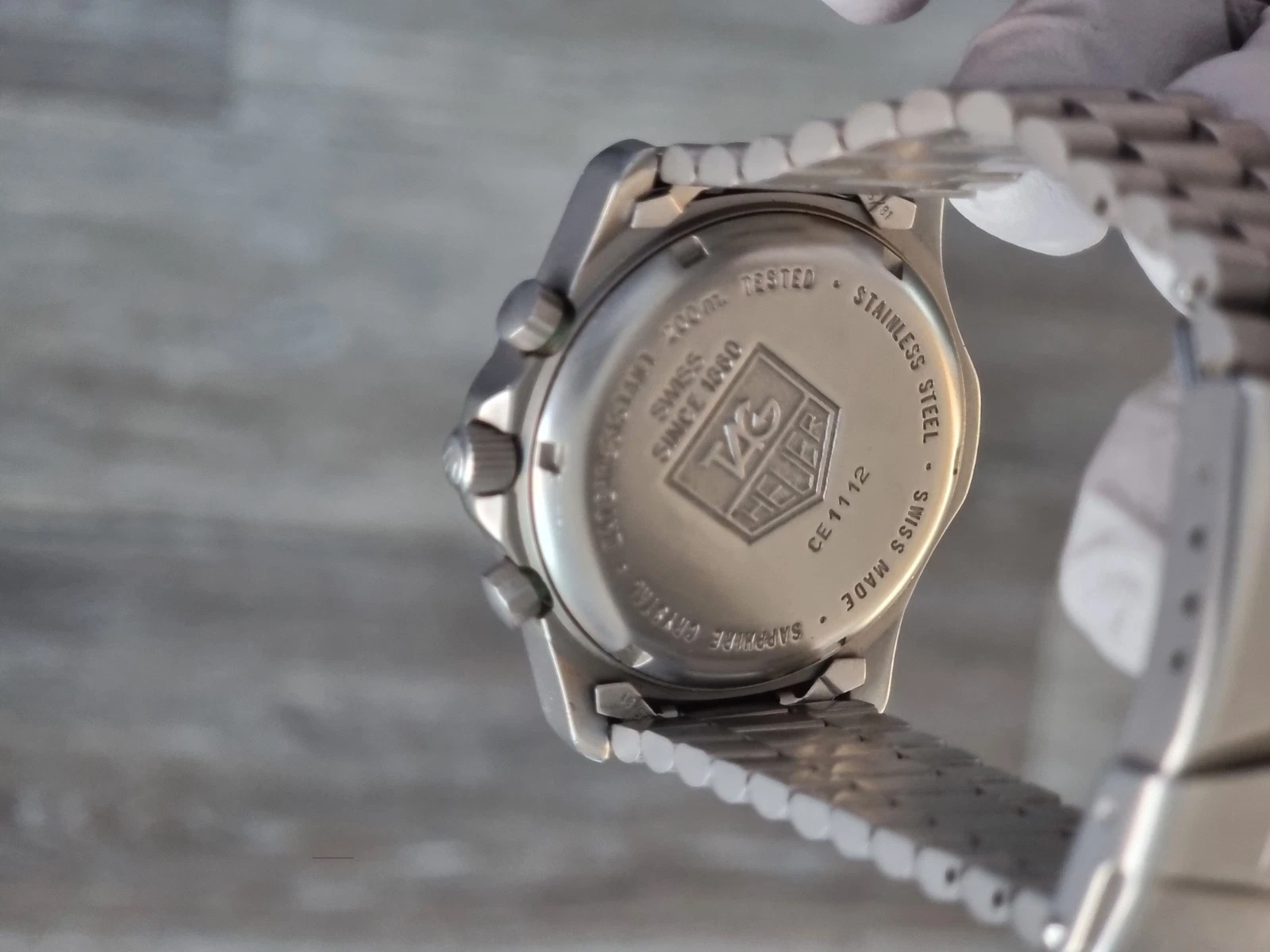 Tag Heuer Chronograph Mens Watch MINT CONDITION Ce1112 Military Army Back Dial