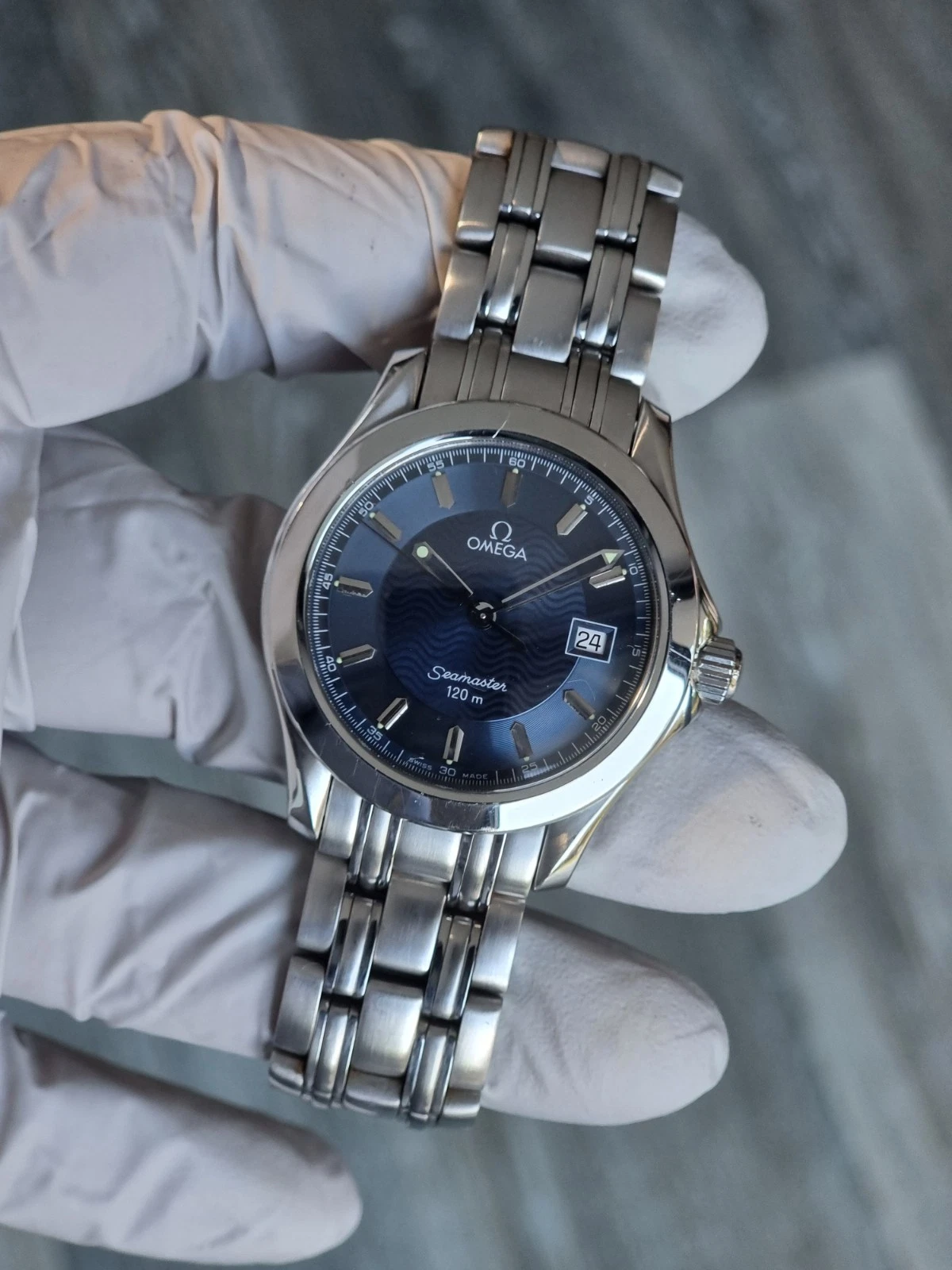 Omega Seamaster 120m Blue Dial 36mm VERY GOOD CONDITION + Box NEAR MINT