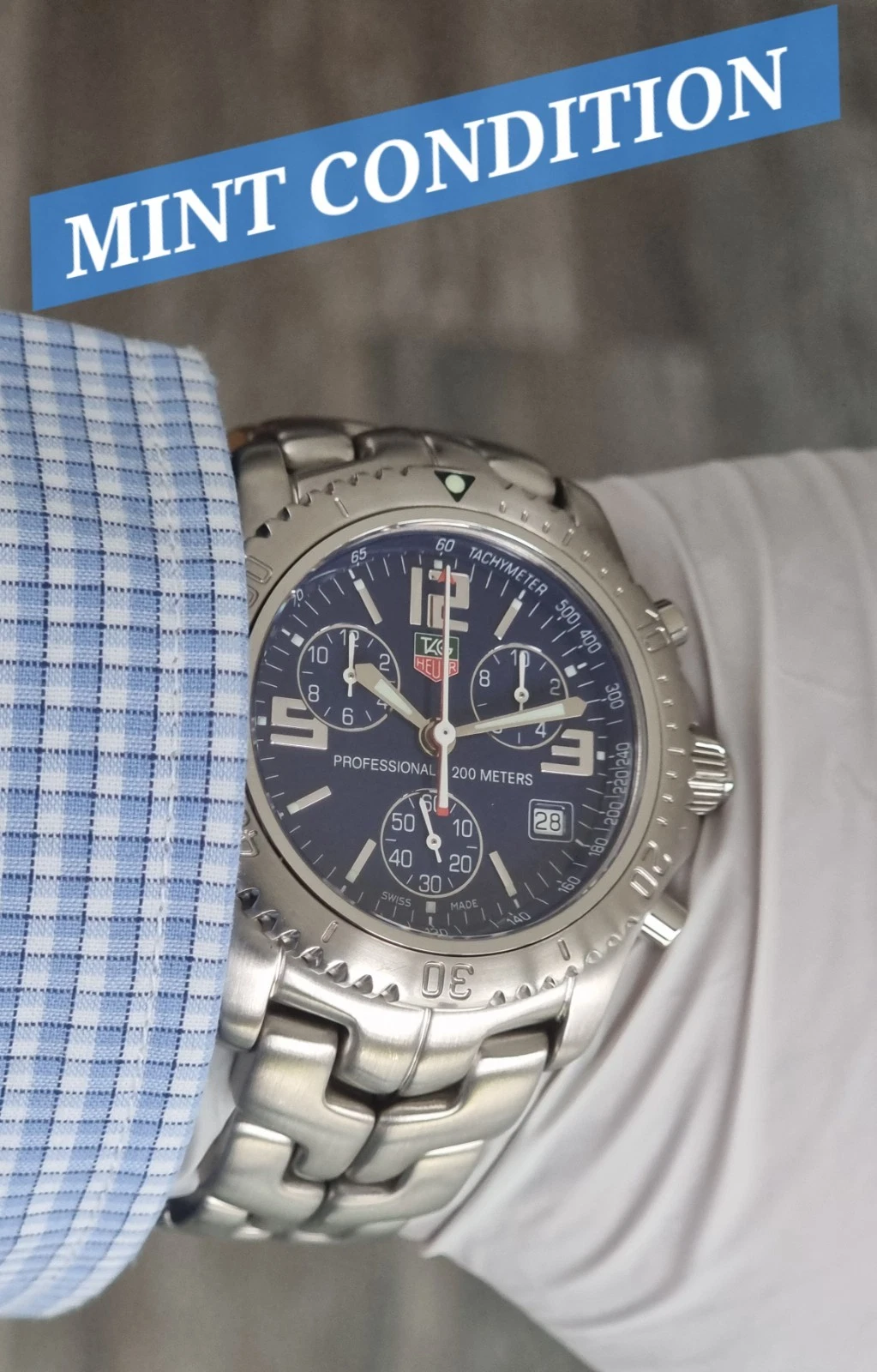 TAG Heuer Link Chronograph CT1110 Bourne Identity Men's 41mm Blue MINT CONDITION