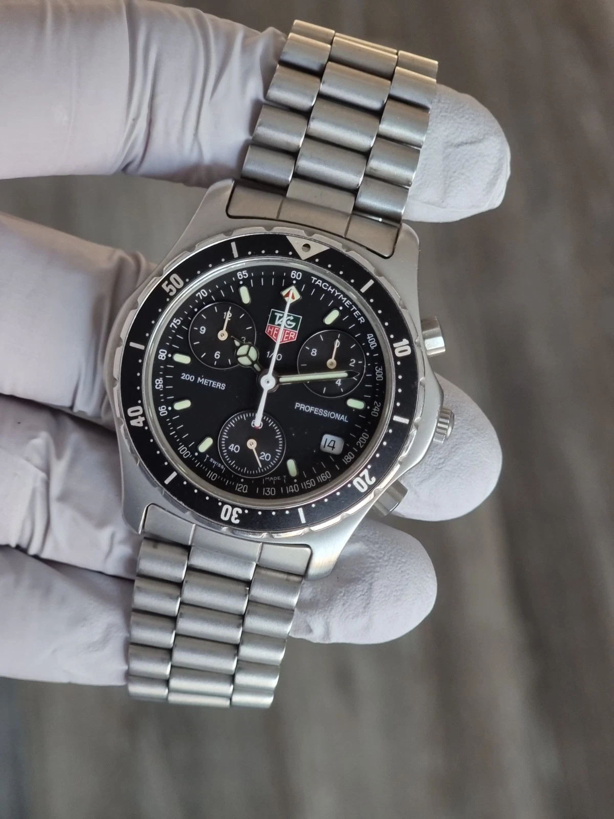 Tag Heuer Chronograph Mens Watch MINT CONDITION Ce1112 Military Army Back Dial