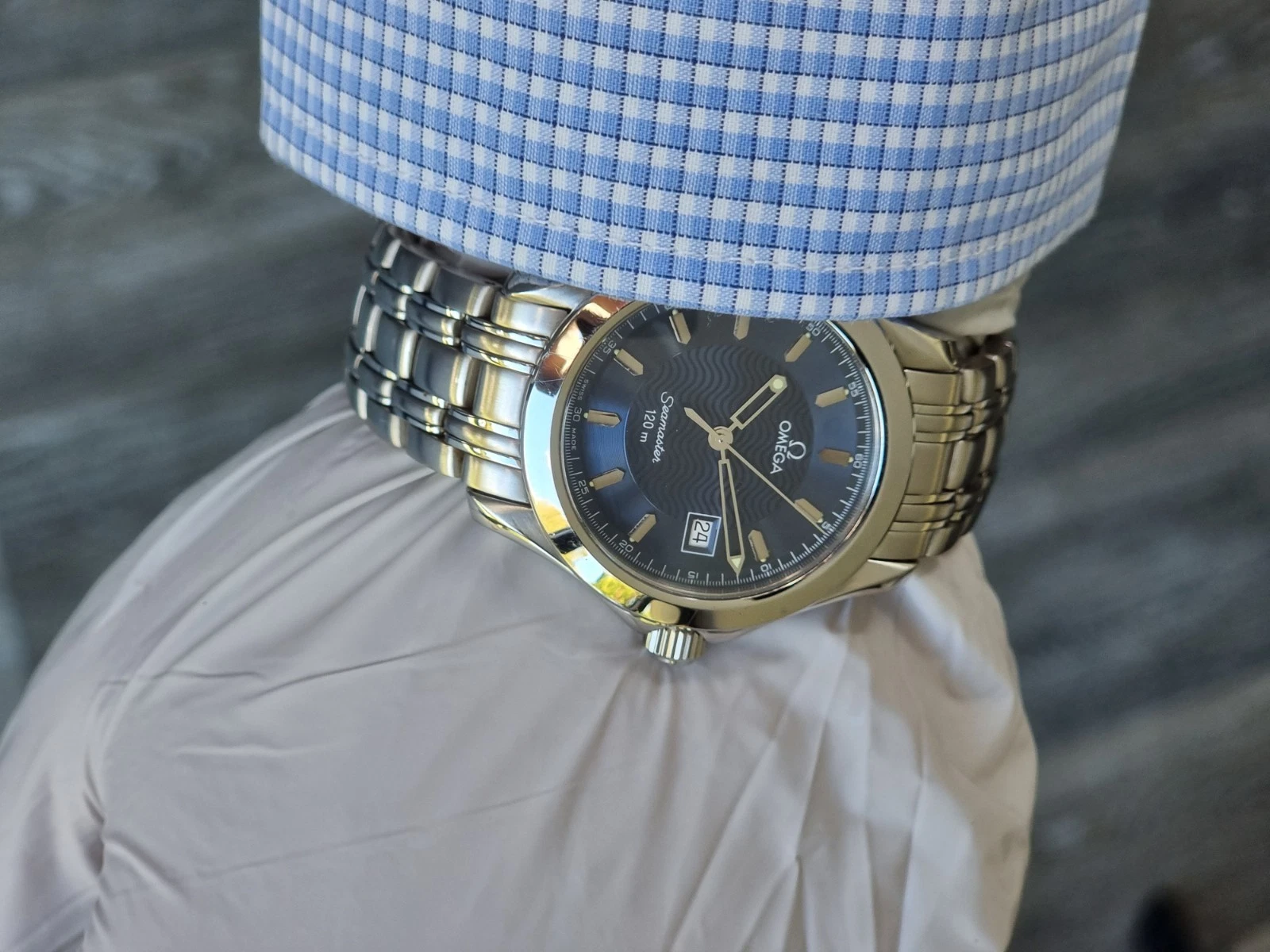 Omega Seamaster 120m Blue Dial 36mm VERY GOOD CONDITION + Box NEAR MINT