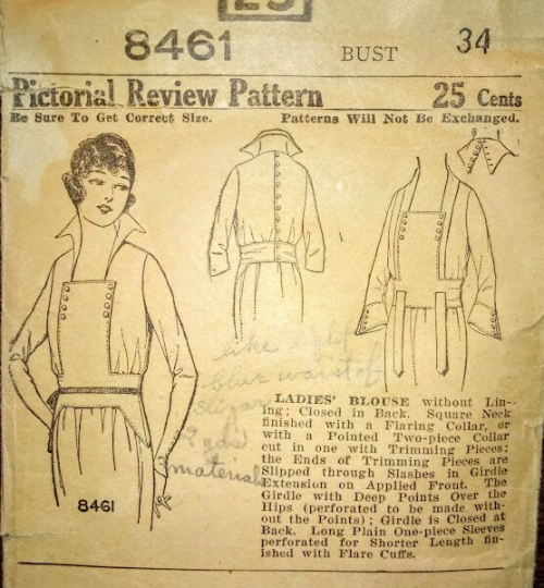 1910s Style Dramatic Wing Collar Button Back Blouse Custom Made in Your Size From a Vintage Pattern 1919