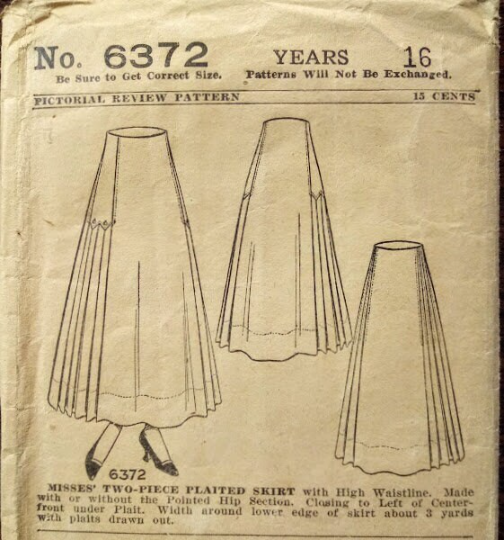 1910s Style Basic Knife Pleated Full Skirt Custom Made in Your Size From a Vintage Pattern 1916