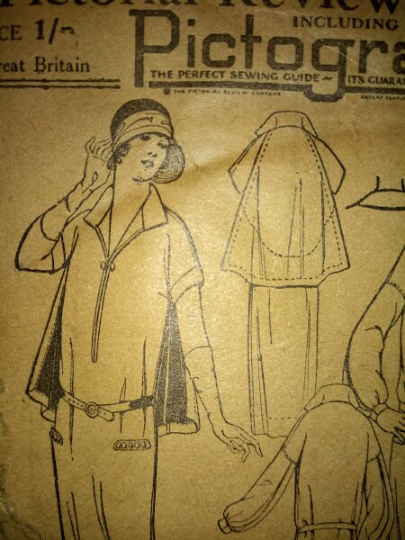 1920s Style Downton Abbey Kimono Tunic Dress with V Neck or Peter Pan Collar and Cape Custom Made in Your SIze from a Vintage Pattern 1923