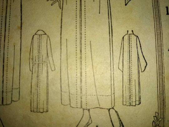 1920s Style Downton Abbey Deep V Neck Tunic Dress with Long Dramatic Pointed Sleeves Custom Made in Your SIze from a Vintage Pattern 1922