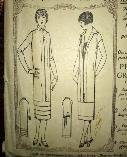 1920s Style Downton Abbey High Neck Tunic Dress with Ruffle Hem Custom Made in Your SIze from a Vintage Pattern 1925