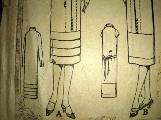 1920s Style Downton Abbey High Neck Tunic Dress with Ruffle Hem Custom Made in Your SIze from a Vintage Pattern 1925