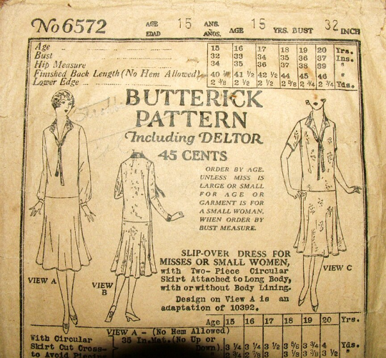 1920s Style Tie Neck Drop Waist Full Skirt Dress Custom Made in Your Size From a Vintage Pattern 1926