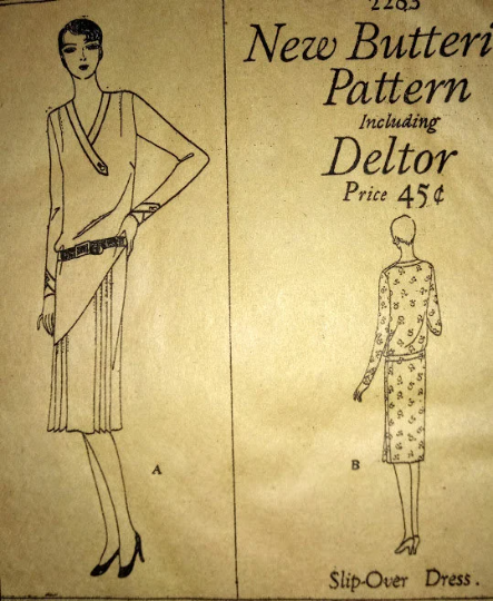 1920s Style Asymmetrical V Neck Band Drop Waist Dress with Front Pleated Skirt Custom Made in Your Size From a Vintage Pattern 1928