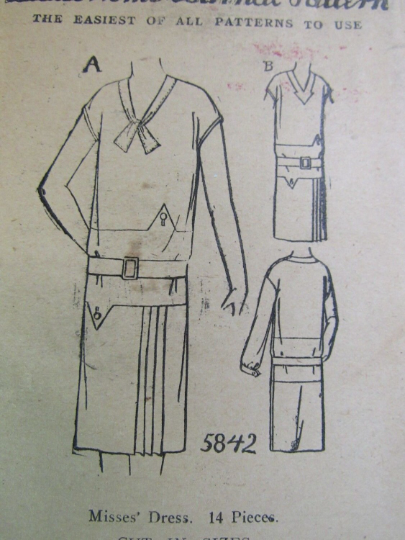 1920s Style Art Deco Asymmetrical Zig Zag Dress Custom Made in Your Size From a Vintage Pattern 1928