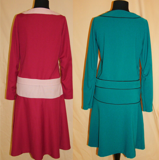 1920s Style Art Deco Asymmetrical Side Button Dress Custom Made in Your Size From a Vintage Pattern 1929