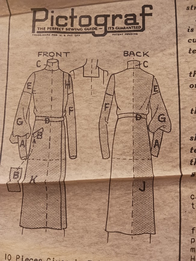 1920s Style Russian Influence Side Button Tunic Dress Blouse with Bishop Sleeves Custom Made in Your Size From a Vintage Pattern 1929