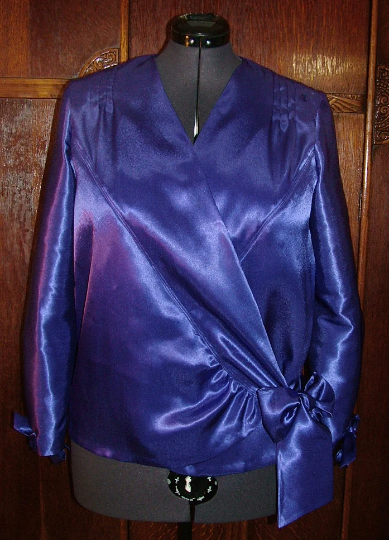 1920s Style V Neck Drop Waist Wrap Around Bow Blouse Custom Made in Your Size From a Vintage Pattern 1929