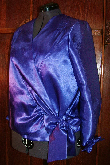 1920s Style V Neck Drop Waist Wrap Around Bow Blouse Custom Made in Your Size From a Vintage Pattern 1929