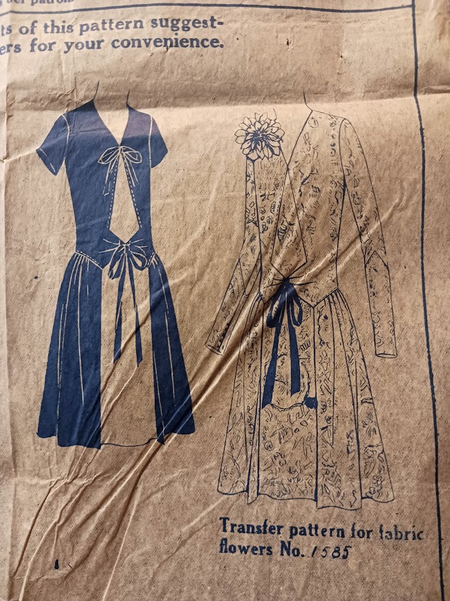 1920s Style Tie Front Drop Waist Full Skirt Dress Custom Made in Your Size From a Vintage Pattern 1927
