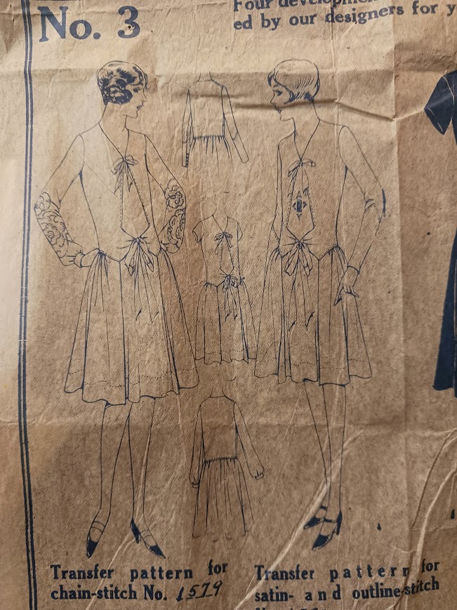 1920s Style Tie Front Drop Waist Full Skirt Dress Custom Made in Your Size From a Vintage Pattern 1927