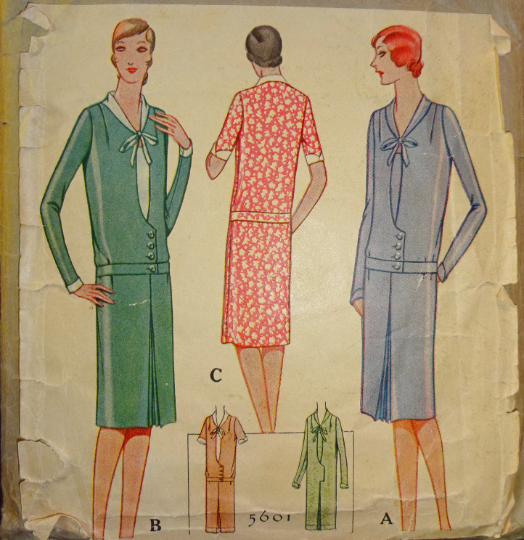 1920s Style V Neck Keyhole Front Drop Waist Dress Custom Made in Your Size From a Vintage Pattern 1928