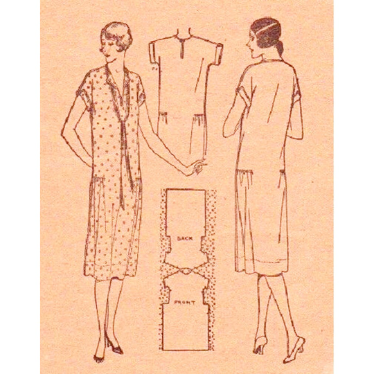 1920s Style Drop Waist Dress with Hip Gathers Custom Made in Your Size From a Vintage Pattern 1925